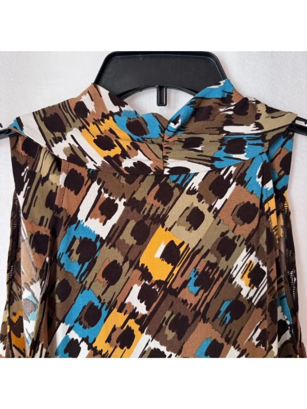Rafaella Women Sleeveless Abstract Print Knee Length Dress Size L